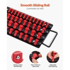 VEVOR Socket Organizer Tray, 2PCS Metric & SAE Socket Organizer Set Hold Up To 160 Sockets, 1/4", 3/8" And 1/2" Heavy-Duty Socket Rail Red+Blue -Aesthtic Interiors GUEST 25de71e9 e896 4d21 b82a 7d1b9fbfdd6d