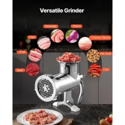 VEVOR Manual Meat Grinder, 304 Stainless Steel Hand Meat Grinder With Steel Table Clamp, Meat Mincer Sausage Maker, Silver -Aesthtic Interiors GUEST 25e583b0 3caf 408e 9f8f e2e8a88da2ac