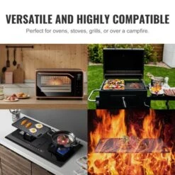 VEVOR Reversible Grill/Griddle, 9.7"x16.7" Pre-Seasoned Cast Iron Griddle, Rectangular Double Burner Griddle Pan With Handles, Flat Top Plate, Black -Aesthtic Interiors GUEST 25ffcd8e 4ff6 4cbe 9723 e960fad7175d