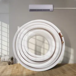 VEVOR 50FT Mini Split Line Set, 1/4" & 1/2" O.D Copper Pipes Tubing And Triple-Layer Insulation, For Mini Split Air Conditioning Refrigerant, White