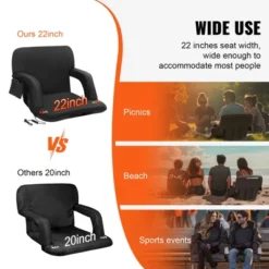 VEVOR Double Heated Stadium Seat With Back Support, 3 Level Heating Wide Bleacher Seat, Folding Portable Padded Reclining Chair -Aesthtic Interiors GUEST 2618cc69 4bbf 4583 b17e 4aaa0186375b