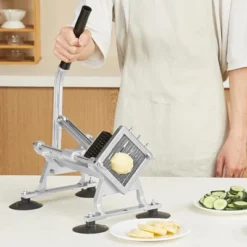 VEVOR Commercial Vegetable Slicer, 1/4 Inch Fruit Slicer, Stainless Steel And Aluminum Alloy Vegetable Cutter Slicer Machine, Manual Slicer