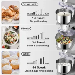 VEVOR 6 In 1 Stand Mixer, 450W Multifunctional Electric Mixer With Tilt-Head, 6 Speeds And LCD Screen Timing, 7.4Qt Stainless Bowl, Dough Hook -Aesthtic Interiors GUEST 2740fdf3 ee51 4ee7 b337 1869a7157342