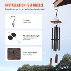 VEVOR Wind Chimes For Outside, 48 In, Deep Tone Wind Chimes With 5 Tubes, Unique Large Memorial Wind Chimes For Anniversary, Black 13 VEVOR Wind Chimes For Outside, 48 In, Deep Tone Wind Chimes With 5 Tubes, Unique Large Memorial Wind Chimes For Anniversary, Black -Aesthtic Interiors GUEST 27bc6aa3 2f83 47a5 b84e 2d64fe4c7141