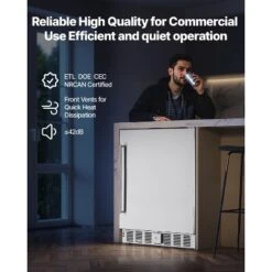 VEVOR 24-Inch Indoor/Outdoor Beverage Refrigerator, 150 QT Freestanding Or Undercounter Beverage Fridge, 180 Cans Built-in Beer Fridge, Black&Silver -Aesthtic Interiors GUEST 27c9c3b3 ea18 45e1 ba17 673dc4c57ccc