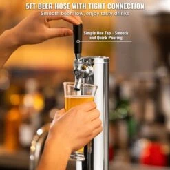 VEVOR Kegerator Tower Kit, Single Tap Beer Conversion Kit, Stainless Steel Keg Beer Tower Dispenser With Dual Gauge CGA320 Regulator -Aesthtic Interiors GUEST 2810d3e5 a1fb 4d37 96c5 3e39d4745ffc