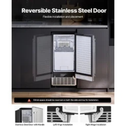 VEVOR Undercounter Built-in Ice Maker, 80 Lbs/Day Under Counter Ice Maker Machine With Reversible Door Stainless Steel,Freestanding Ice Maker,Silver -Aesthtic Interiors GUEST 289f98e8 4807 4c5f b77b f77a1dc27659