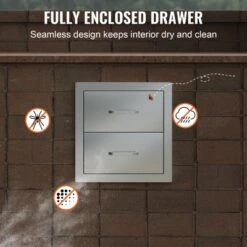 VEVOR Outdoor Kitchen Drawers 14W X 14.3H X 23D Inch, Flush Mount Double BBQ Drawers Stainless Steel With Handle, BBQ Island Drawers,Silver 13 VEVOR Outdoor Kitchen Drawers 14W X 14.3H X 23D Inch, Flush Mount Double BBQ Drawers Stainless Steel With Handle, BBQ Island Drawers,Silver -Aesthtic Interiors GUEST 28cf7f57 1b83 45a2 984a 0049e2a2f4c0