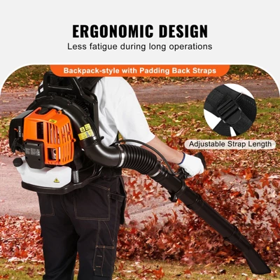 VEVOR Backpack Leaf Blower, 63CC 2-Cycle Gas Leaf Blower With 1.89L Fuel Tank, 1110CFM Air Volume 220MPH Speed, Ideal For Lawn Care 5 VEVOR Backpack Leaf Blower, 63CC 2-Cycle Gas Leaf Blower With 1.89L Fuel Tank, 1110CFM Air Volume 220MPH Speed, Ideal For Lawn Care - Image 5