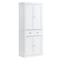 VEVOR 72" Kitchen Pantry Storage Cabinet, Freestanding Utility Cabinets With Doors, Drawer And 3 Adjustable Shelves, Buffet Pantries, White -Aesthtic Interiors GUEST 28f25f62 a986 45ac 8381 6caf3c31e3ac