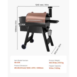 VEVOR Wood Pellet Grill Smoker, 8 In 1 BBQ Grills For Outdoor Cooking, 575 Square Inches Cook Area Electric Grill, 500°F Max Temperature, Black 13 VEVOR Wood Pellet Grill Smoker, 8 In 1 BBQ Grills For Outdoor Cooking, 575 Square Inches Cook Area Electric Grill, 500°F Max Temperature, Black -Aesthtic Interiors GUEST 2944d9ae 0604 491f 962c 47414616c06e
