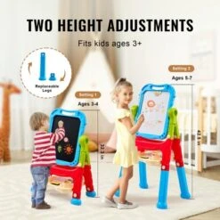 VEVOR Art Easel For Kids, 2-in-1 Double-Sided Kid's Art Easel With Magnetic Whiteboard & Chalkboard, Adjustable Standing Rotatable Drawing Board -Aesthtic Interiors GUEST 295040d9 95e3 4461 91a0 f25c656b7a8c