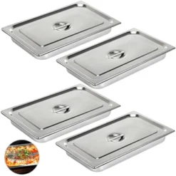 VEVOR 4 Pack Steam Table Pans 20.9 X 12.8 X 3.9 Inch Deep Steam Table Pan Full Size 13L Deep Food Container Stainless Steel Oven Tray, Silver -Aesthtic Interiors GUEST 2a0083bf bbc8 465d af39 f189f07b9cb6