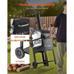 VEVOR Outdoor Pizza Oven, 12" Pellet Fire Ovens, 2-Layer Pizza Oven Wood Fired, Wood Burning Outdoor Pizza-Oven With 2 Removable Wheels, Black -Aesthtic Interiors GUEST 2a220146 12cf 4c07 9fcf 0a7f6ec807b4