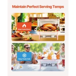 VEVOR Chafing Dish Buffet Set, 8 Qt 2 Pack, Stainless Steel Chafer With 2 Full Size Pans, Rectangle Catering Warmer Server, Rose Gold -Aesthtic Interiors GUEST 2a40f624 ed5c 440d b035 30aff6fc75ec