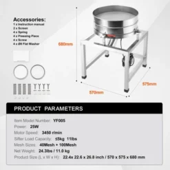 VEVOR Automatic Electric Vibrating Sieve, Stainless Steel Sifter Shaker Machine With 40+100 Mesh, 25W Automatic Powder Sifter Machine -Aesthtic Interiors GUEST 2a5d69eb 197b 4a04 bea9 4b7619ab7875