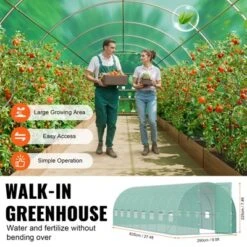 VEVOR Walk-in Tunnel Greenhouse, 27.4x9.5x7.4 Ft Hoop House Greenhouse With Galvanized Steel Frame, PE Cover, Swing Door And 16 Roll-up Windows -Aesthtic Interiors GUEST 2a8fa0a6 e60f 4aa6 9331 ada22caf156e