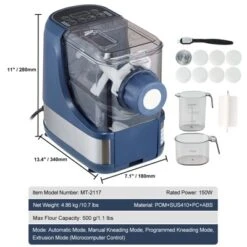 VEVOR Electric Pasta Maker, 150W Automatic Noodle Maker Machine With 8 Pasta Shapes, 4 Intelligent Modes, 500g Flour Capacity Pasta Maker Machine -Aesthtic Interiors GUEST 2af11a96 3dc4 4df7 ad7c 4ed5b16bc2a4