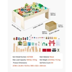 VEVOR Train Table, 84 Pieces Wooden Kids Activity Table With Collapsible Storage Bin, 3-in-1 Wooden Train Set For Kids Ages 3+, Multicolor 14 VEVOR Train Table, 84 Pieces Wooden Kids Activity Table With Collapsible Storage Bin, 3-in-1 Wooden Train Set For Kids Ages 3+, Multicolor -Aesthtic Interiors GUEST 2af30d2d 0a26 4376 aebb 115cc5bcc481