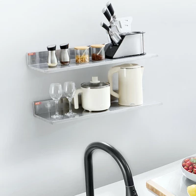 VEVOR 8.6" X 30" Stainless Steel Shelf, Wall Mounted Floating Shelving With Backsplash, 44 Lbs Load Capacity Commercial Shelves 1 VEVOR 8.6" X 30" Stainless Steel Shelf, Wall Mounted Floating Shelving With Backsplash, 44 Lbs Load Capacity Commercial Shelves