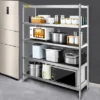 VEVOR Stainless Steel Shelving 60x18.5 Inch 5 Tier Adjustable Shelf Storage Unit Stainless Steel Heavy Duty Shelving, Silver