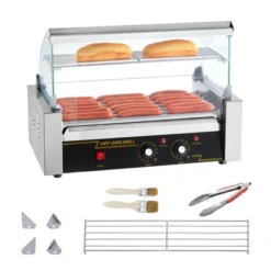 VEVOR Hot Dog Roller, 11 Rollers 30 Hot Dogs Capacity, 1650W Stainless Sausage Grill Cooker Machine With Dual Temp Control Glass Hood Acrylic Cover -Aesthtic Interiors GUEST 2b17205b 16fe 4f76 8b81 75c96fbc6110 1