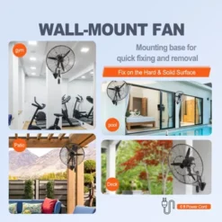 VEVOR Wall-Mount Misting Fan, 30 Inch, 3-speed High Velocity Max. 9500 CFM, Waterproof Oscillating Industrial Wall Fan, Commercial Or Residential 12 VEVOR Wall-Mount Misting Fan, 30 Inch, 3-speed High Velocity Max. 9500 CFM, Waterproof Oscillating Industrial Wall Fan, Commercial Or Residential -Aesthtic Interiors GUEST 2b210cad 8b69 4325 bcb3 9d88f1b85c91