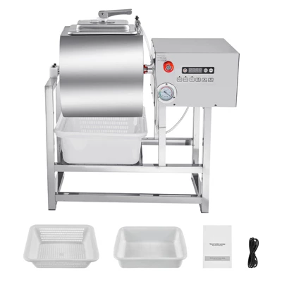 VEVOR Commercial Meat Tumbler Marinator, 40L Vacuum Tumbler Marinating Machine With Bidirectional Rotation And 3-Speed, Silver 8 VEVOR Commercial Meat Tumbler Marinator, 40L Vacuum Tumbler Marinating Machine With Bidirectional Rotation And 3-Speed, Silver - Image 8
