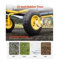 VEVOR 1400 Lbs Steel Garden Cart, Heavy Duty Pullable Garden Wagon Yard Cart, 2 In 1 Outdoor Metal Utility Wagon Yard Trailer, Black -Aesthtic Interiors GUEST 2bb0e3b4 3a8d 4747 807f 9798a3df28f0