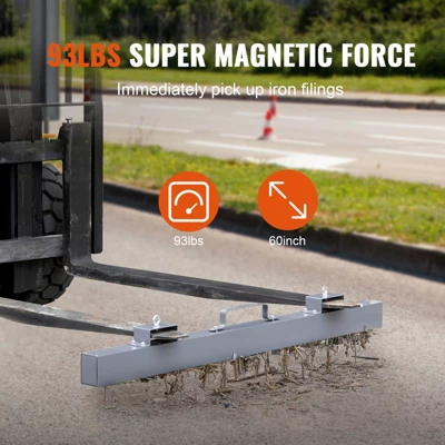 VEVOR 93 Lbs Hanging Magnetic Sweeper Pickup Tool, Nail Hang-Type Magnetic Forklift Sweeper, Industrial-Grade Magnets Steel Material, Gray 2 VEVOR 93 Lbs Hanging Magnetic Sweeper Pickup Tool, Nail Hang-Type Magnetic Forklift Sweeper, Industrial-Grade Magnets Steel Material, Gray - Image 2