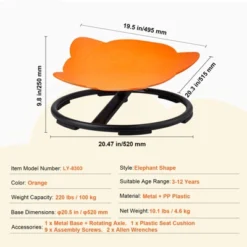 VEVOR Elephant Kids Swivel Chair, 220 LBS Capacity, 360° Spinning Chair, Autistic Kids Sensory Toy Chair With Non-Slip Metal Base -Aesthtic Interiors GUEST 2ceace9e 2fdb 4d3e 9235 b9bb14881833