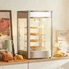 VEVOR Commercial Food Warmer Display For 14" Pizza, 4-Tier Pizza Warmer With Rotary Steam Heating, 86℉~185℉ Temperature Control And Temp Display