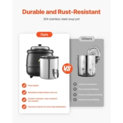 VEVOR Electric Soup Warmer, 10QT Commercial Soup Kettle With 304 Stainless Steel Detachable Insert Pot, 95~176°F Adjustable Temperature, Black -Aesthtic Interiors GUEST 2d0399d3 ee29 43de 9121 36f1da229c40