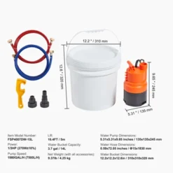 VEVOR Tankless Water Heater Flushing Kit, Includes Efficient Pump & 3.7 Gallon Pail & 2 Hoses, Wrench And Adapter For Quick Install, Orange -Aesthtic Interiors GUEST 2d0e5965 70c9 46df a769 d02fd859b8be