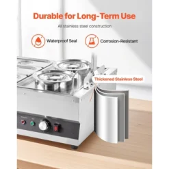 VEVOR Electric Soup Warmer, Two 6.34QT Pots & Six 1/3 Pans, Stainless Steel Commercial Food Warmer With 86~185°F Adjustable Temp, Silver 13 VEVOR Electric Soup Warmer, Two 6.34QT Pots & Six 1/3 Pans, Stainless Steel Commercial Food Warmer With 86~185°F Adjustable Temp, Silver -Aesthtic Interiors GUEST 2d610f7c 5776 44da a15a 09037150a6db
