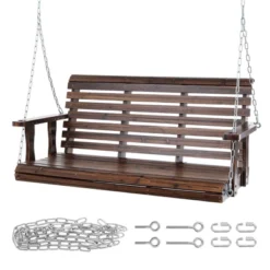 VEVOR Wooden Porch Swing 4.5 Ft, Patio Bench Swing For Courtyard & Garden, Upgraded 880 Lbs Strong Load Capacity -Aesthtic Interiors GUEST 2de2fa2d 6d53 489e a43b 81aaf7d66f67