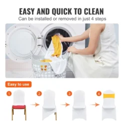 VEVOR Stretch Spandex Folding Chair Covers,Universal Fitted Chair Cover With Chair Sashes,Removable Washable Protective Slipcovers,30 Set Gold & White 11 VEVOR Stretch Spandex Folding Chair Covers,Universal Fitted Chair Cover With Chair Sashes,Removable Washable Protective Slipcovers,30 Set Gold & White -Aesthtic Interiors GUEST 2e70934a 8304 4f33 a97a 79dab9931d14