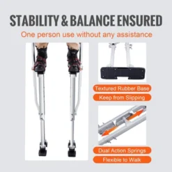 VEVOR Drywall Stilts, 36''-50'' Adjustable Aluminum Tool Stilts With Protective Knee Pads, Non-slip Work Stilts For Sheetrock Painting, Silver -Aesthtic Interiors GUEST 2ed7c94c 7154 4ee9 be20 4203706b58d4
