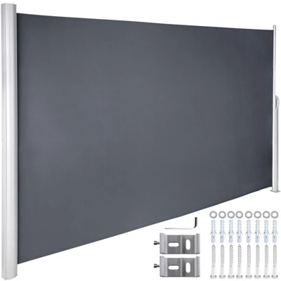 VEVOR Retractable Side Awning, 71''x 118'' Aluminum Outdoor Privacy Screen, 280g Polyester Water-proof Retractable Patio Screen, Gray 8 VEVOR Retractable Side Awning, 71''x 118'' Aluminum Outdoor Privacy Screen, 280g Polyester Water-proof Retractable Patio Screen, Gray - Image 8