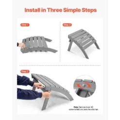 VEVOR Adirondack Ottoman, 21.5L X 18.9W X 14.8H Inch HDPE Plastic Folding Adirondack Ottoman, Weather-Resistant Foot Rest For Adirondack Chair, Gray 11 VEVOR Adirondack Ottoman, 21.5L X 18.9W X 14.8H Inch HDPE Plastic Folding Adirondack Ottoman, Weather-Resistant Foot Rest For Adirondack Chair, Gray -Aesthtic Interiors GUEST 2f15a013 5469 47db 8174 76ff8ffde0a9