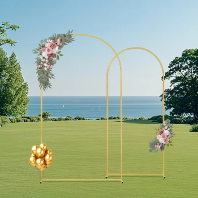 VEVOR Wedding Arch Backdrop Stand, 7.2FT & 4FT, Set Of 2 Stand With Case Connection & Chassis Crossbar Design 1 VEVOR Wedding Arch Backdrop Stand, 7.2FT & 4FT, Set Of 2 Stand With Case Connection & Chassis Crossbar Design