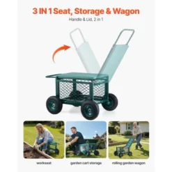 VEVOR Rolling Garden Cart With Seat, Metal Rolling Garden Work Seat With Wheels, Supports Up To 400 LBS, Heavy Duty Gardening Cart Scooter, Green -Aesthtic Interiors GUEST 301cdbad 6a88 43e3 bb63 82d2c1ddcbfc