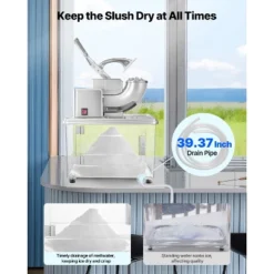 VEVOR Commercial Ice Crusher 661LBS/H, 350W Electric Snow Cone Machine With 4 Blades, 1400RPM Stainless Steel Shaved Ice Machine, White 11 VEVOR Commercial Ice Crusher 661LBS/H, 350W Electric Snow Cone Machine With 4 Blades, 1400RPM Stainless Steel Shaved Ice Machine, White -Aesthtic Interiors GUEST 30a49cb6 44c0 498e 90dd 291033535752