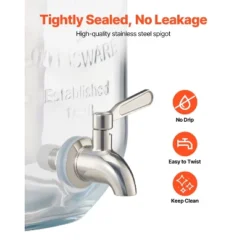 VEVOR Beverage Dispenser, 2 Pack 1 Gallon Drink Dispensers For Parties, Glass Juice Dispenser With Wood Stand, Stainless Steel Spigot,Infuser, Clear 10 VEVOR Beverage Dispenser, 2 Pack 1 Gallon Drink Dispensers For Parties, Glass Juice Dispenser With Wood Stand, Stainless Steel Spigot,Infuser, Clear -Aesthtic Interiors GUEST 3157d5ed 2b39 428b a5d3 420b286b1d1e