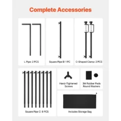 VEVOR Over The Table Rod Stand With Clamps, 13"-42" Tall & 28"-98" Length Adjustable, Metal Table Arch Stand, Tabletop Balloon Arch Frame, Black 13 VEVOR Over The Table Rod Stand With Clamps, 13"-42" Tall & 28"-98" Length Adjustable, Metal Table Arch Stand, Tabletop Balloon Arch Frame, Black -Aesthtic Interiors GUEST 31628268 e6d6 4792 a7a3 e362b4d1acc2