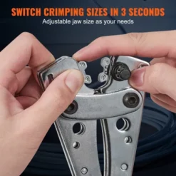 VEVOR Battery Cable Lug Crimping Tool, 10-1/0AWG With Cable Cutter And 48PCS Copper Ring Terminals, 6 Wire Sizes Crimping Die -Aesthtic Interiors GUEST 318890eb 44ba 47ad a7de abc4428b8a0c