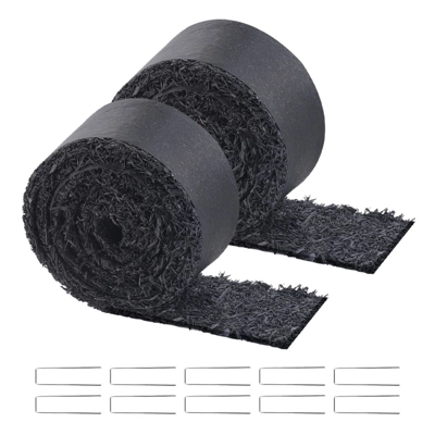 VEVOR Rubber Mulch For Landscaping,2 Rolls Recycled Rubber Mulch Mat 120 X 4.5 In,Permanent Rubber Pathway,Natural-Looking Black Mulch Garden Edging 8 VEVOR Rubber Mulch For Landscaping,2 Rolls Recycled Rubber Mulch Mat 120 X 4.5 In,Permanent Rubber Pathway,Natural-Looking Black Mulch Garden Edging - Image 8