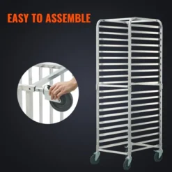 VEVOR Bun Pan Rack, 20-Tier Commercial Bakery Racks With Brake Wheels, Aluminum Racking Trolley Storage For Half & Full Sheet, 26"L X 20.4"W X 70"H 12 VEVOR Bun Pan Rack, 20-Tier Commercial Bakery Racks With Brake Wheels, Aluminum Racking Trolley Storage For Half & Full Sheet, 26"L X 20.4"W X 70"H -Aesthtic Interiors GUEST 32137371 0285 42ef a904 d3dc4ac13bbf