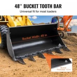 VEVOR Bucket Tooth Bar, 48'', Heavy Duty Tractor Bucket 6 Teeth Bar For Loader Tractor Skidsteer, 4560 Lbs Load-Bearing Capacity, Black 11 VEVOR Bucket Tooth Bar, 48'', Heavy Duty Tractor Bucket 6 Teeth Bar For Loader Tractor Skidsteer, 4560 Lbs Load-Bearing Capacity, Black -Aesthtic Interiors GUEST 323a5c6a 8df1 45e7 91f5 a1f029d646fc