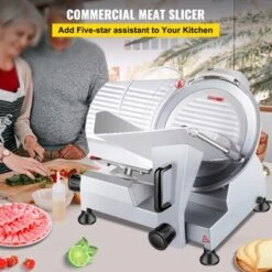 VEVOR 240W Commercial Meat Slicer, Electric Deli Food Slicer, 10" Carbon Steel Blade Electric Food Slicer, 350-400RPM Meat Slicer, 0 - 0.47 Inch -Aesthtic Interiors GUEST 324a8eec 2e75 44ce b2b2 85b3d8d2c0a8